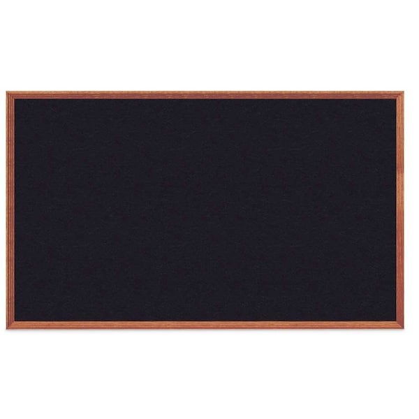 United Visual Products Decor Wood Combo Board, 72"x48", Cherry/Black Porcelain & Burgundy UV705DEFAB-CHERRY-BLKPORC-DBURGU - main